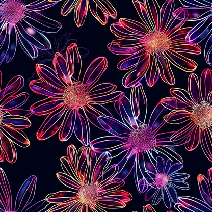 Neon Daisy Pattern 8 Quilting Cotton Fabric