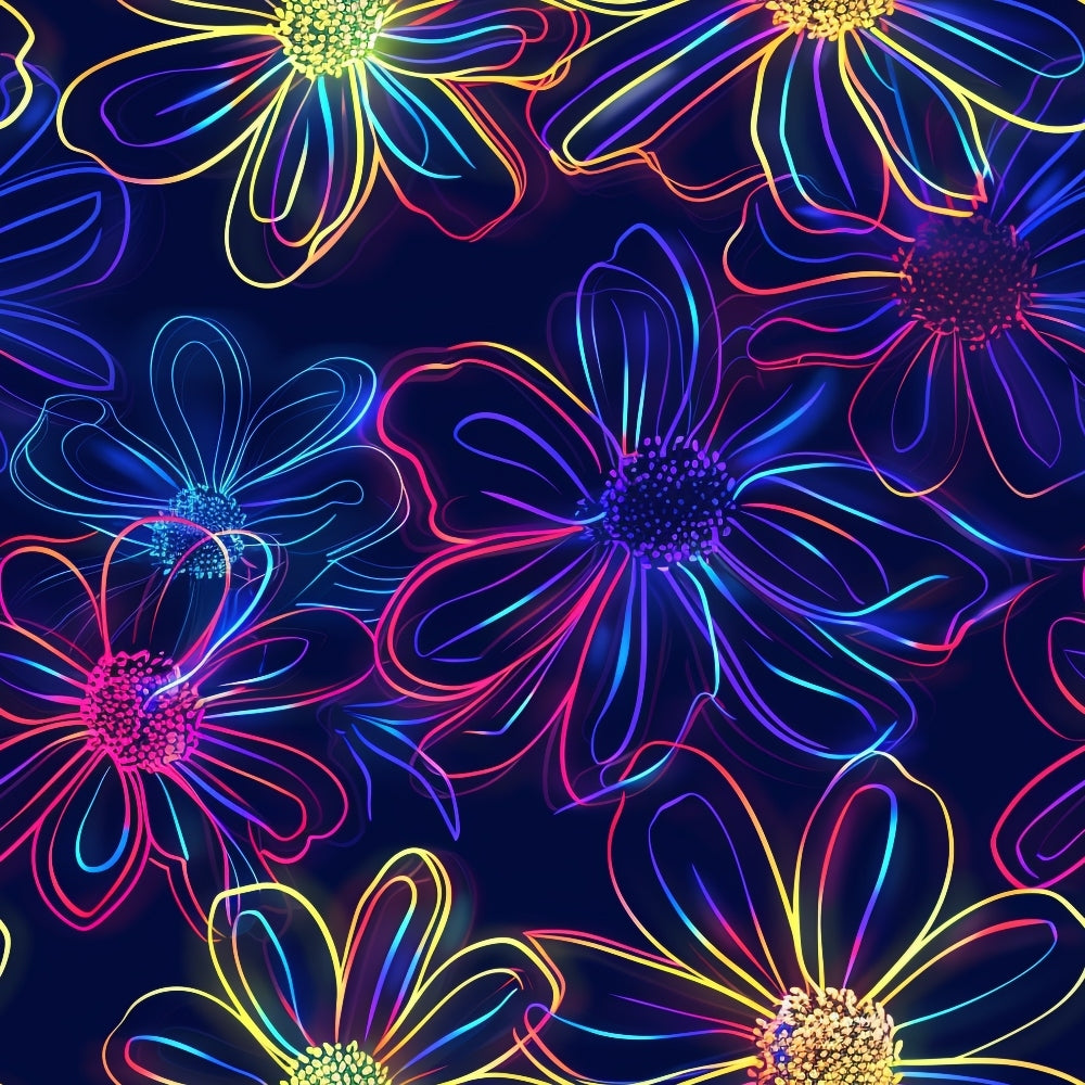 Neon Daisy Pattern 9 Quilting Cotton Fabric