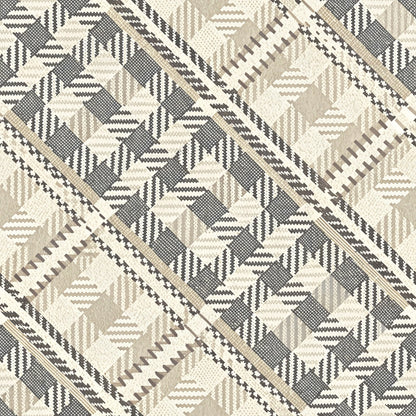 beige, cream, brown, gray, houndstooth, geometric pattern, chevron, zigzag, diagonal stripes, neutral tones, quilting cotton, fabric panel, woven texture, repeating motifs, earth tones, monochromatic, angular design, textile pattern, cotton fabric, geometric blocks