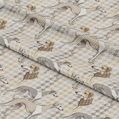 Neutral Houndstooth Pattern 10 Quilting Cotton Fabric
