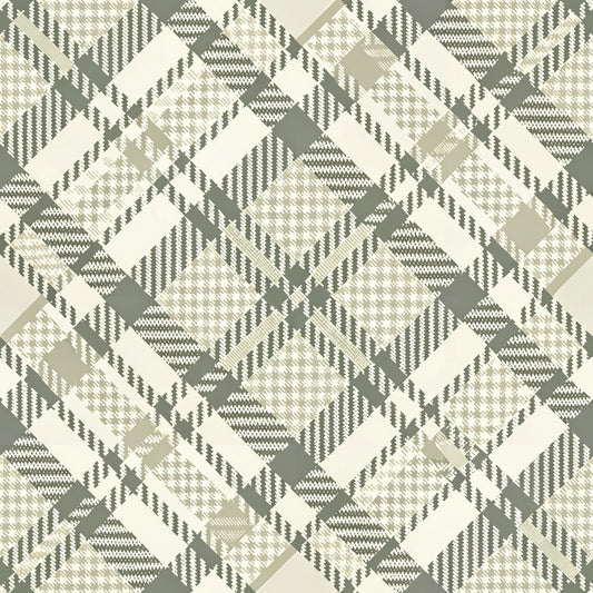 sage green, cream, beige, houndstooth, geometric pattern, neutral tones, quilting cotton, fabric panel, interlocking diamonds, chevron elements, woven texture, monochromatic, sophisticated pattern, repetitive design, angular motifs, muted palette, textile design, patchwork squares, contemporary style