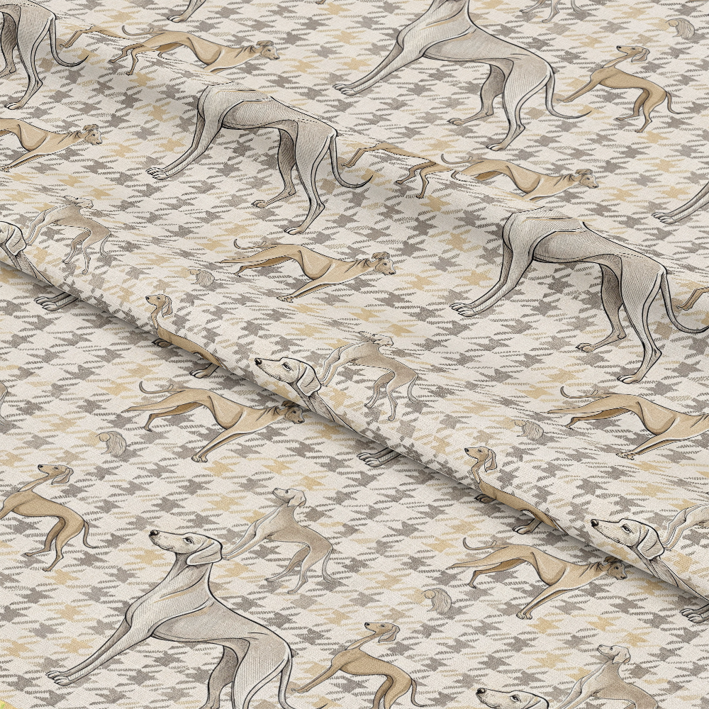 Neutral Houndstooth Pattern 7 Quilting Cotton Fabric