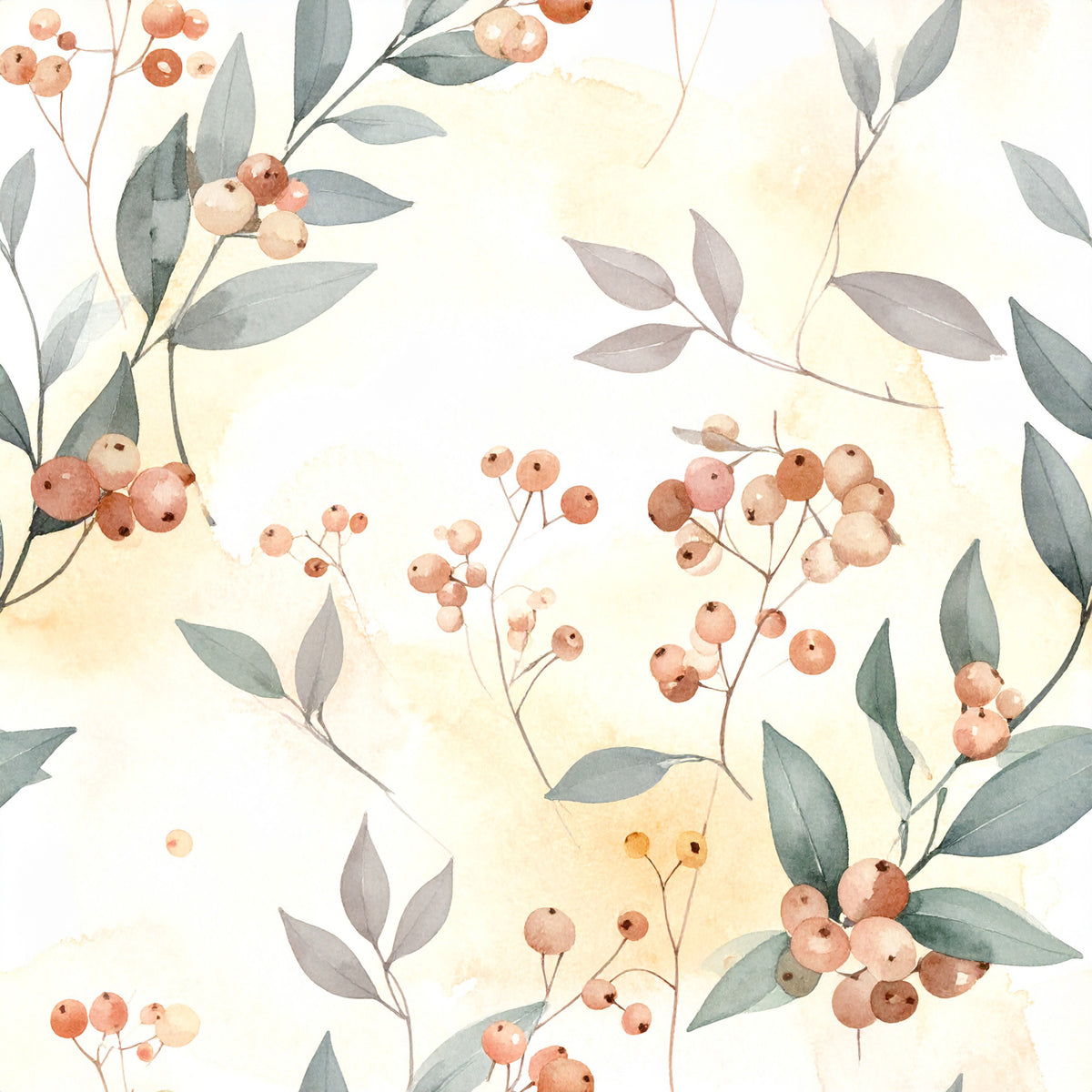 Neutral Sage Tidings Pattern 1 Quilting Cotton Fabric