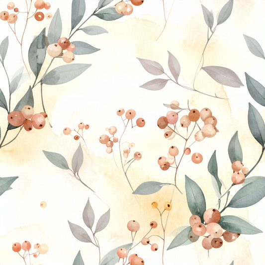 Neutral Sage Tidings Pattern 1 Quilting Cotton Fabric