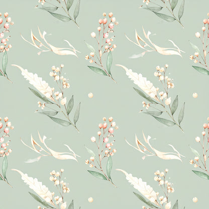 Neutral Sage Tidings Pattern 14 Quilting Cotton Fabric