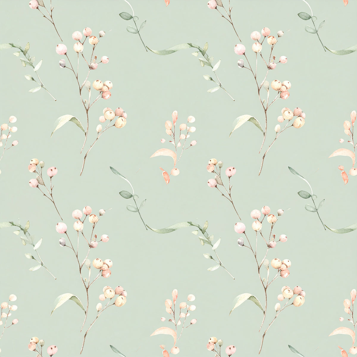 Neutral Sage Tidings Pattern 15 Quilting Cotton Fabric