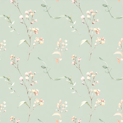 Neutral Sage Tidings Pattern 15 Quilting Cotton Fabric