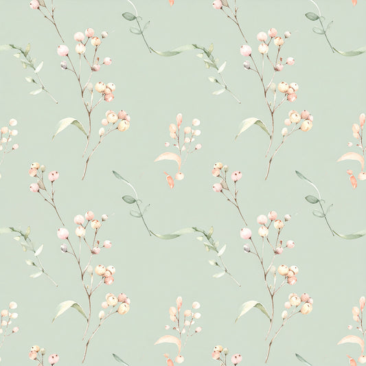 Neutral Sage Tidings Pattern 15 Quilting Cotton Fabric