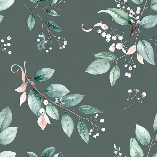 Neutral Sage Tidings Pattern 2 Quilting Cotton Fabric