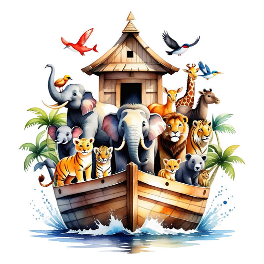 Noah's Ark Round Fabric Panel 1