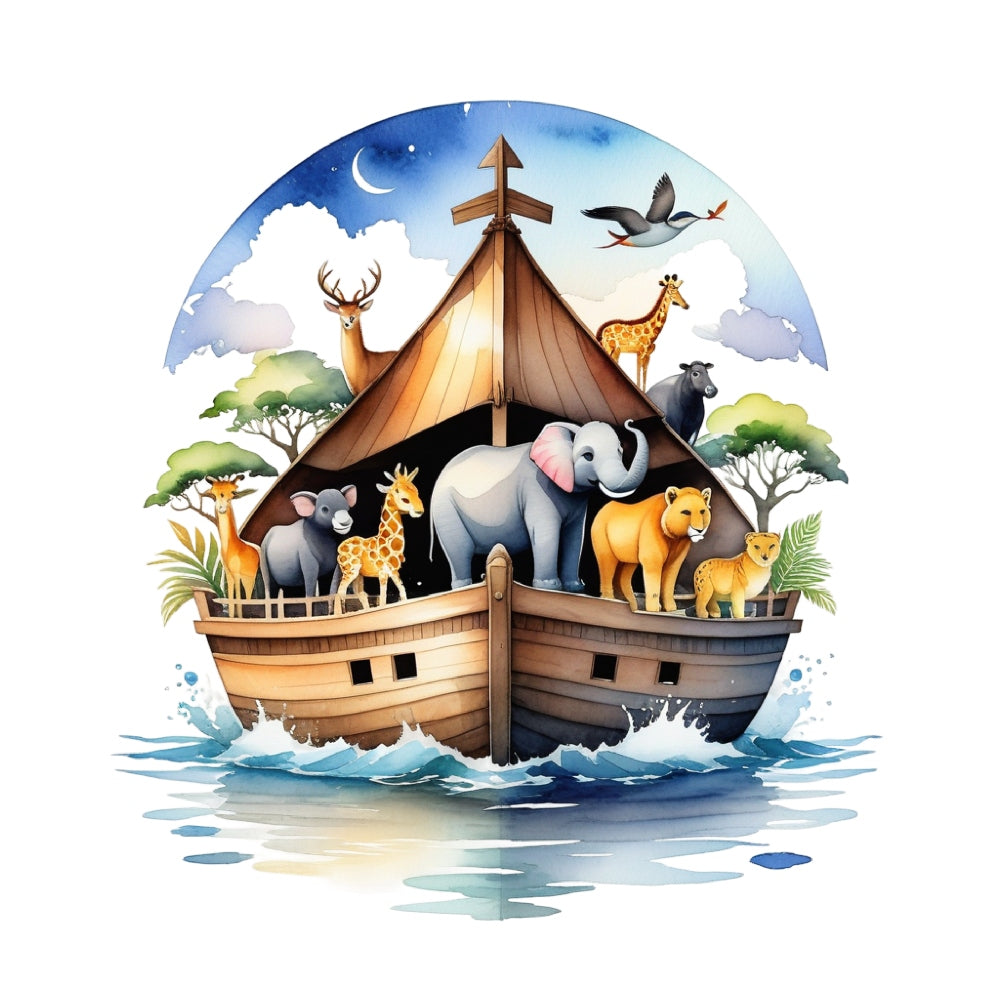 Noah's Ark Round Fabric Panel 8