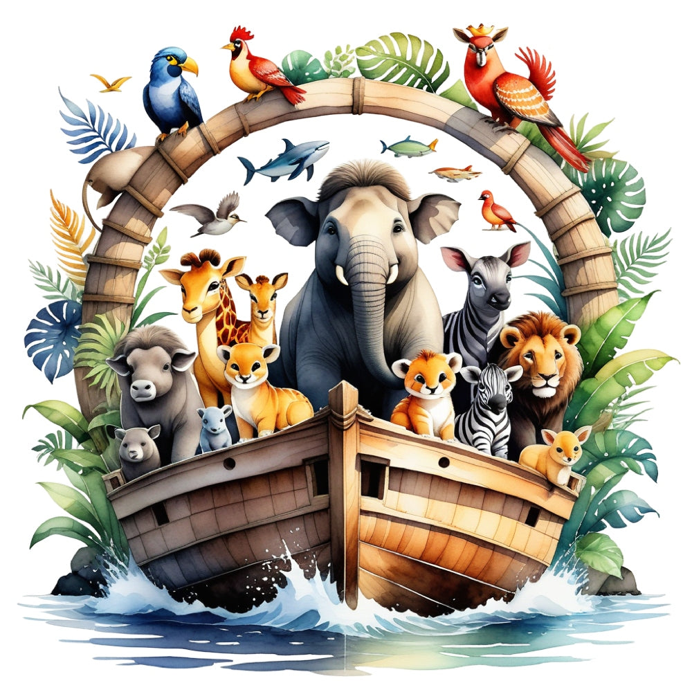 Noah's Ark Round Fabric Panel 9