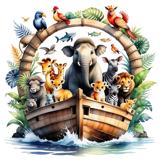 Noah's Ark Round Fabric Panel 9