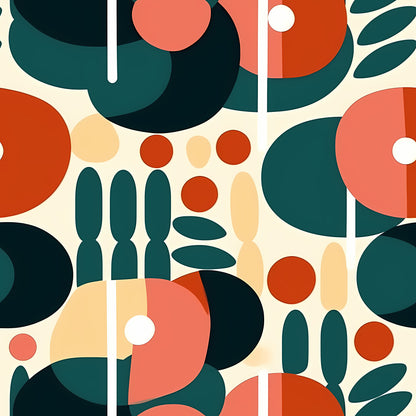 Nordic Retro Shapes Pattern 14 Quilting Cotton Fabric