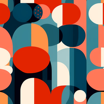 Nordic Retro Shapes Pattern 15 Quilting Cotton Fabric
