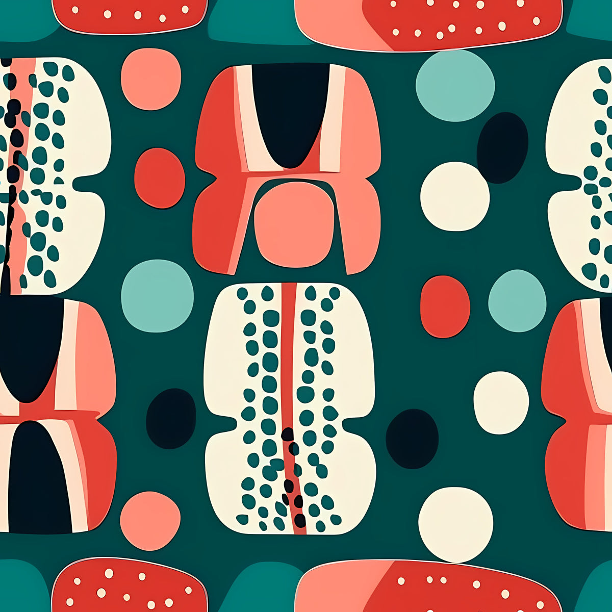 Nordic Retro Shapes Pattern 16 Quilting Cotton Fabric
