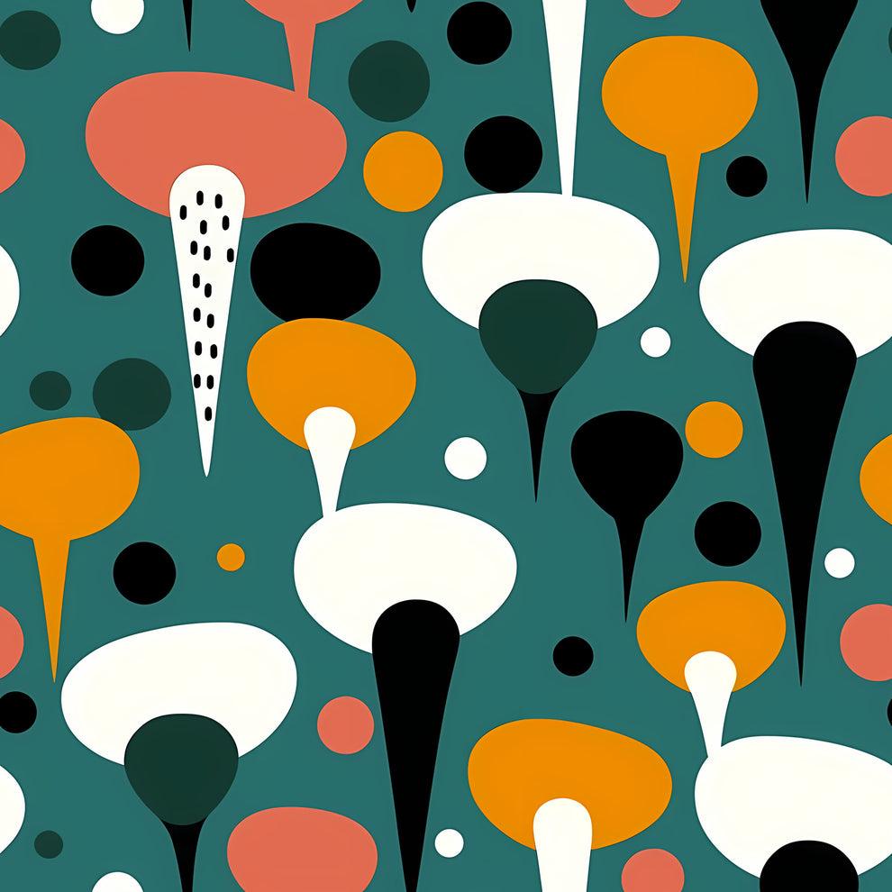 Nordic Retro Shapes Pattern 4 Quilting Cotton Fabric by the Yard ...