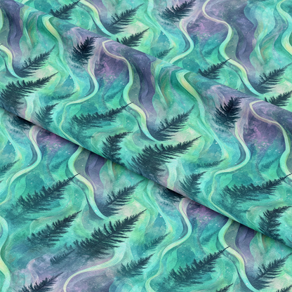 Northern Lights Forest Pattern 22 Quilting Cotton Fabric