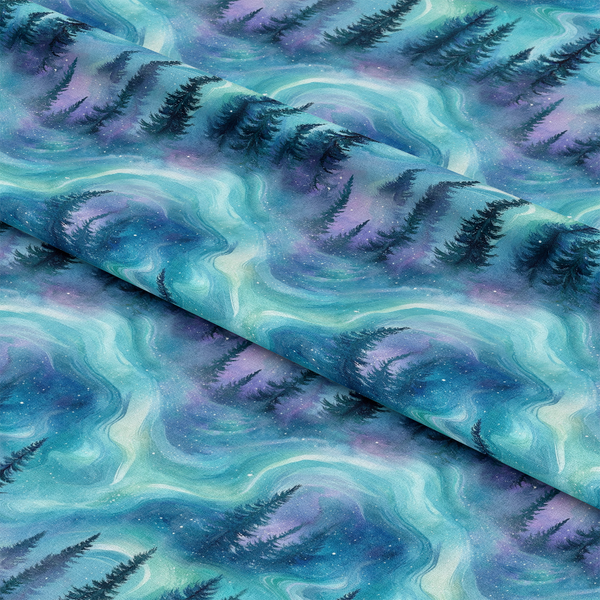Northern Lights Forest Pattern 23 Quilting Cotton Fabric ...
