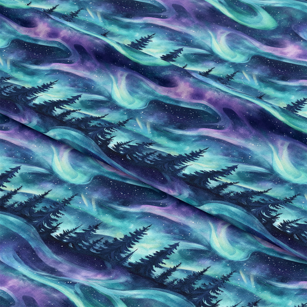 Northern Lights Forest Pattern 24 Quilting Cotton Fabric ...