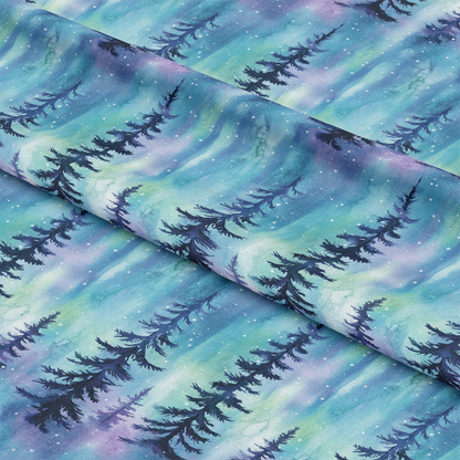 Northern Lights Forest Pattern 3 Quilting Cotton Fabric
