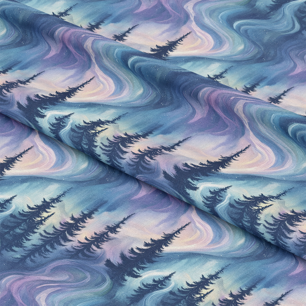 Northern Lights Forest Pattern 5 Quilting Cotton Fabric
