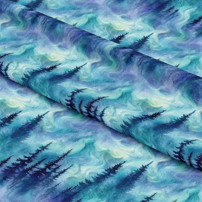 Northern Lights Forest Pattern 7 Quilting Cotton Fabric