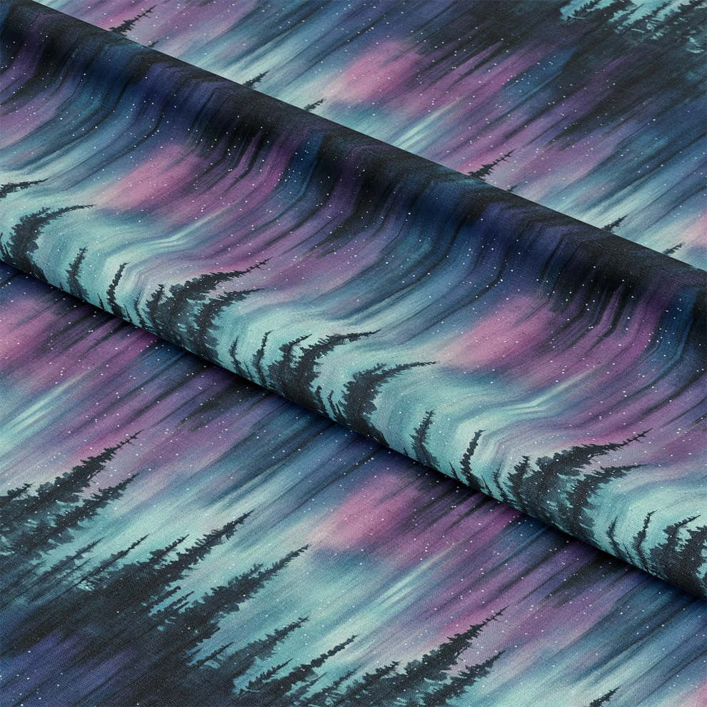 Northern Lights Forest Pattern 8 Quilting Cotton Fabric ...