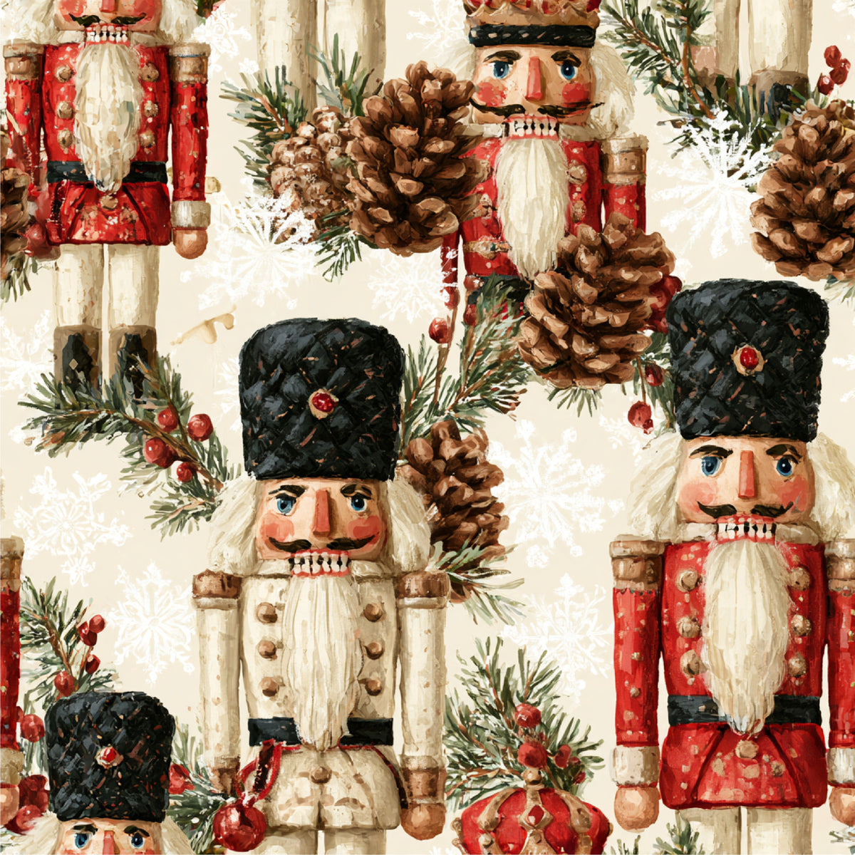 Nutcracker Holiday Cheer Pattern 1 Quilting Cotton Fabric