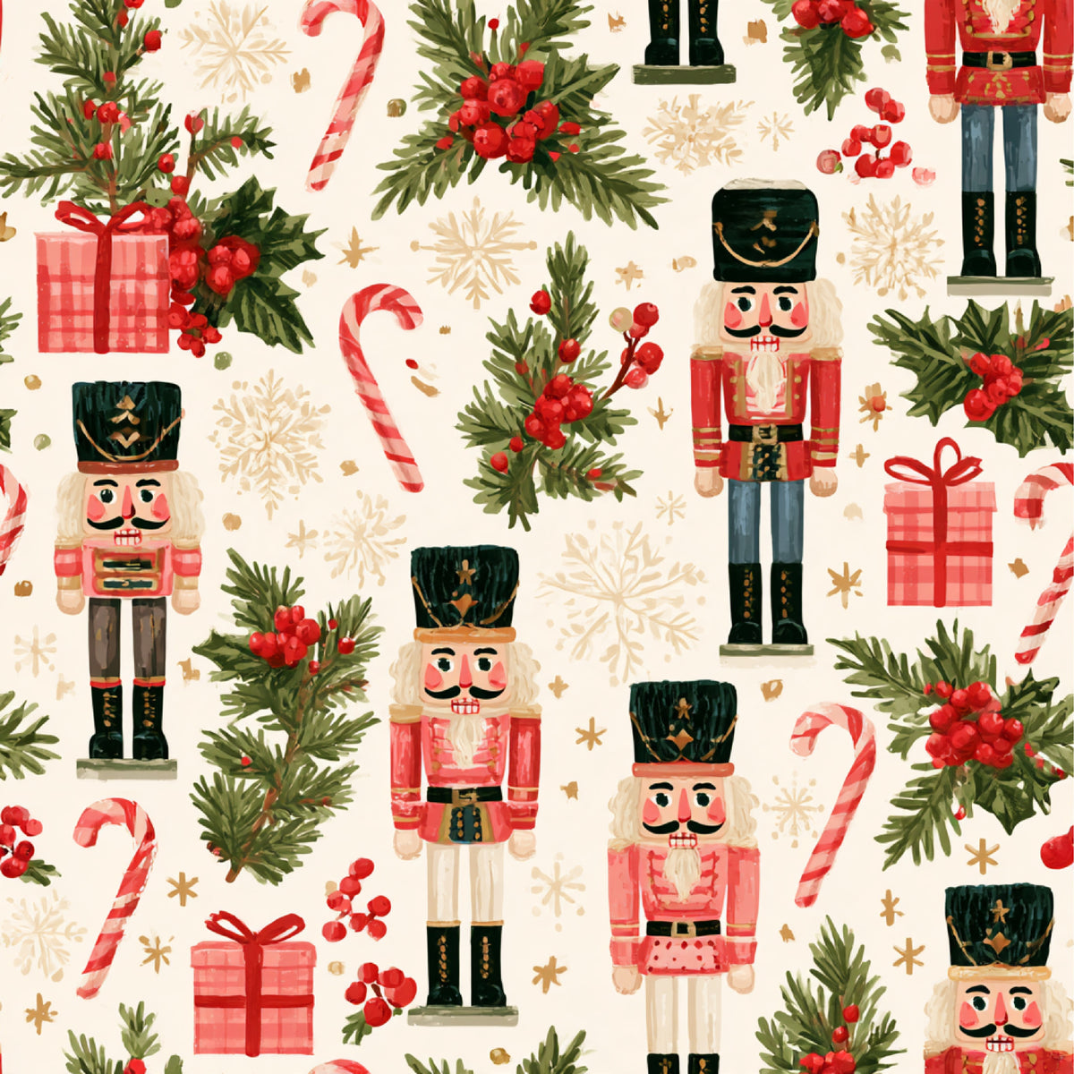 Nutcracker Holiday Cheer Pattern 12 Quilting Cotton Fabric
