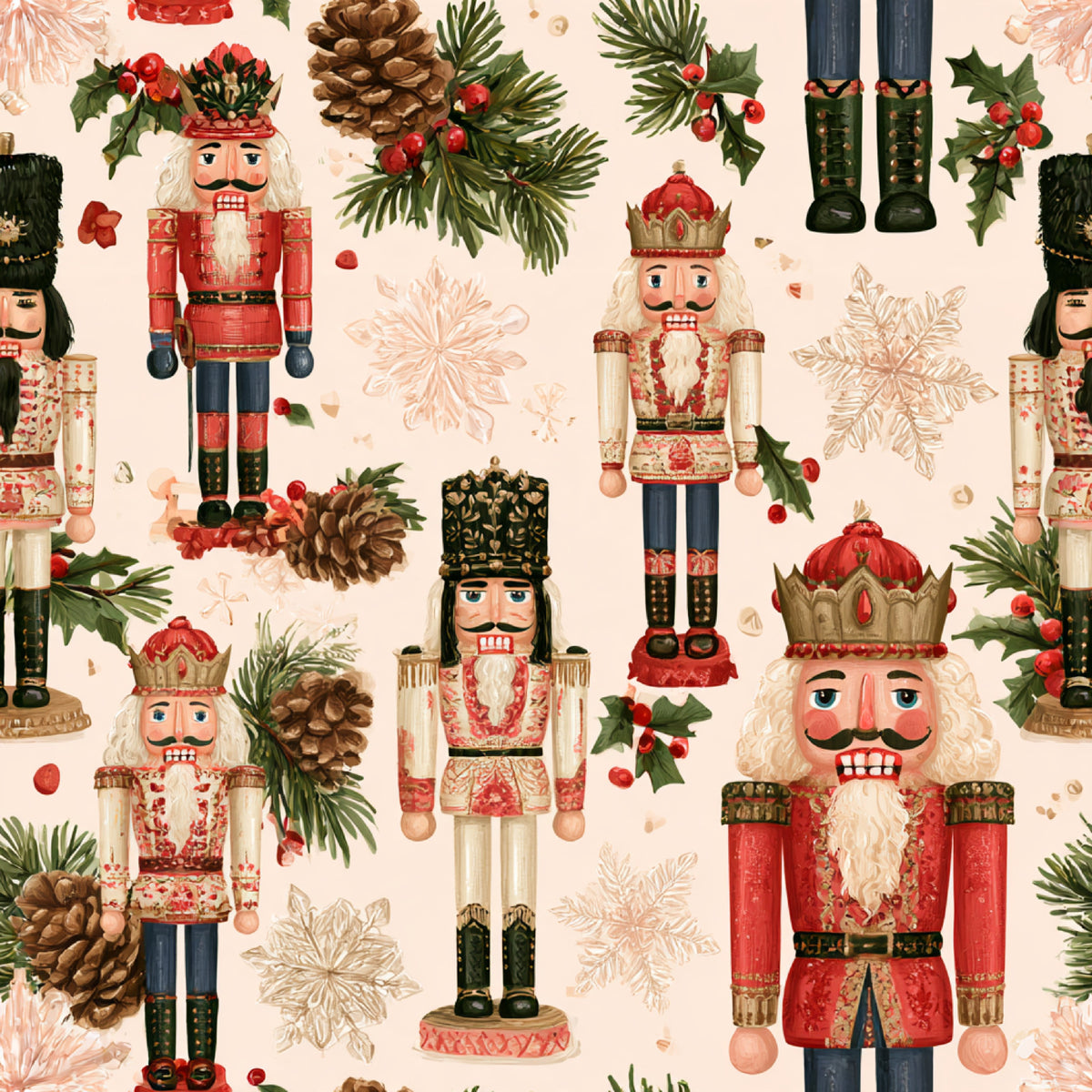 Nutcracker Holiday Cheer Pattern 14 Quilting Cotton Fabric