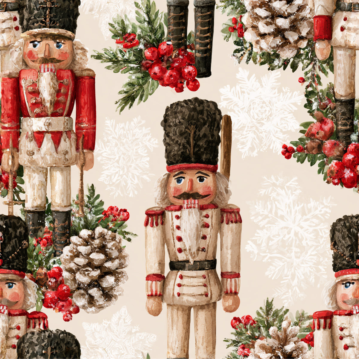 Nutcracker Holiday Cheer Pattern 2 Quilting Cotton Fabric