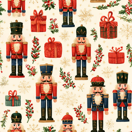 Nutcracker Holiday Cheer Pattern 3 Quilting Cotton Fabric