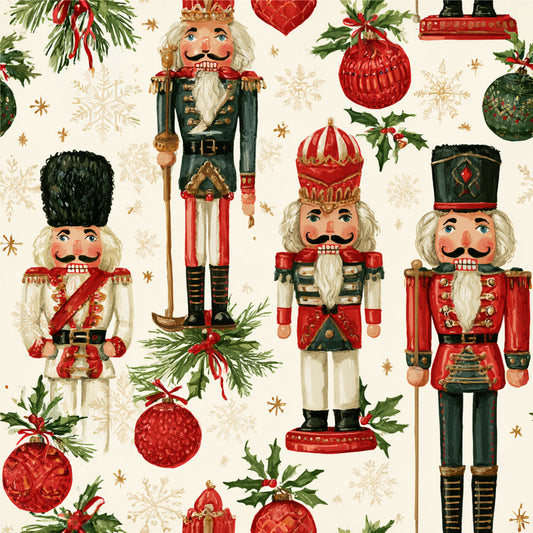 Nutcracker Holiday Cheer Pattern 6 Quilting Cotton Fabric