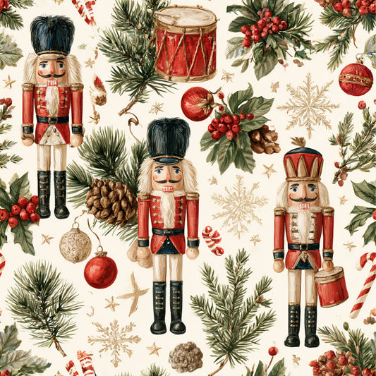 Nutcracker Holiday Cheer Pattern 9 Quilting Cotton Fabric