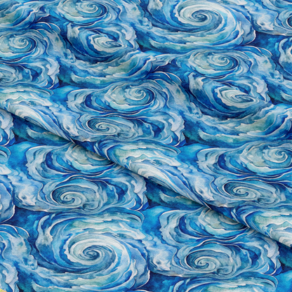 Ocean Swirls Pattern 4 Quilting Cotton Fabric