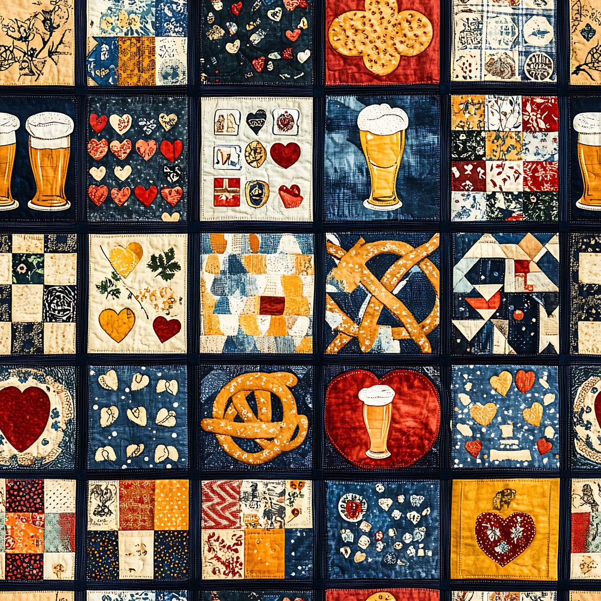 Oktoberfest Patch Quilt Sampler Pattern 13 Quilting Cotton Fabric
