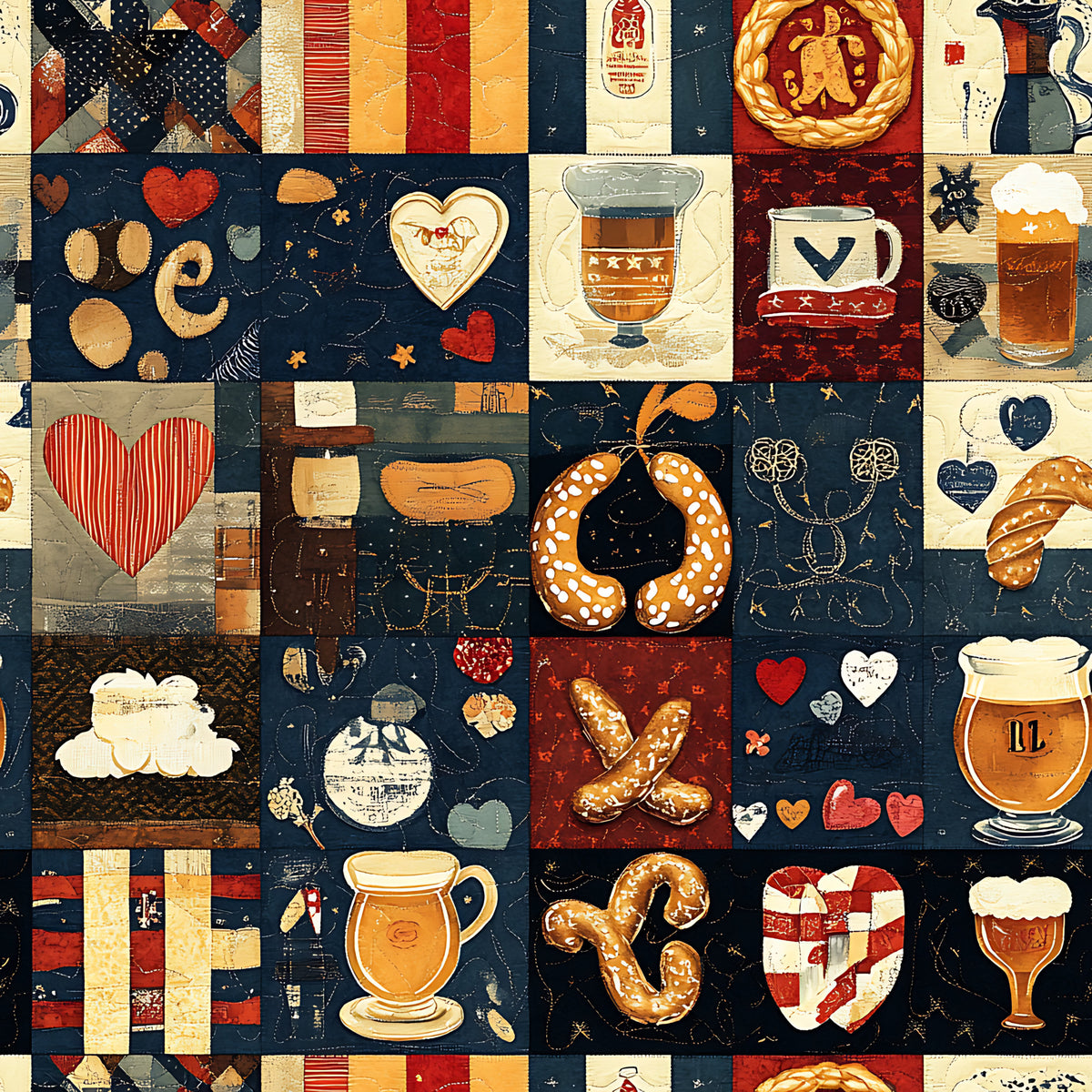 Oktoberfest Patch Quilt Sampler Pattern 14 Quilting Cotton Fabric
