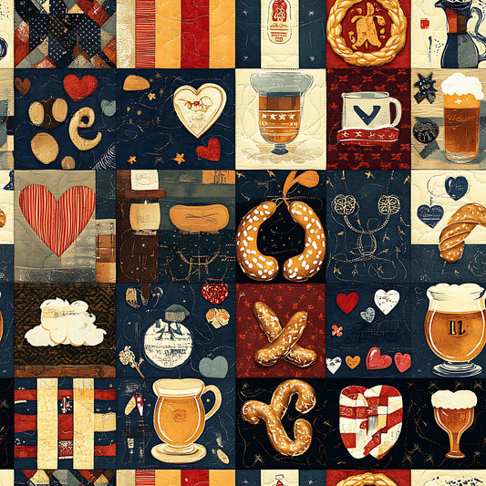 Oktoberfest Patch Quilt Sampler Pattern 14 Quilting Cotton Fabric