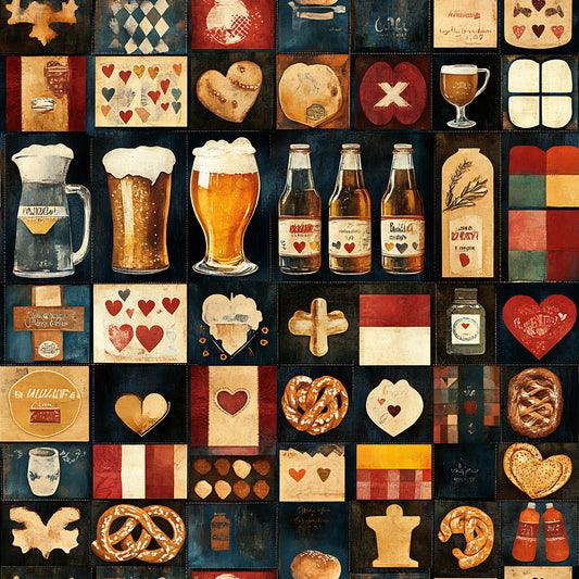 Oktoberfest Patch Quilt Sampler Pattern 15 Quilting Cotton Fabric