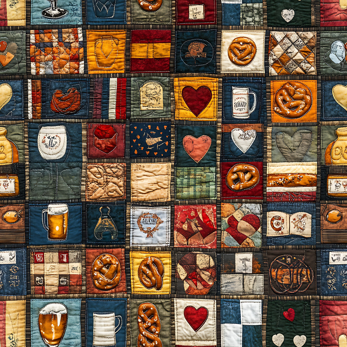 Oktoberfest Patch Quilt Sampler Pattern 2 Quilting Cotton Fabric
