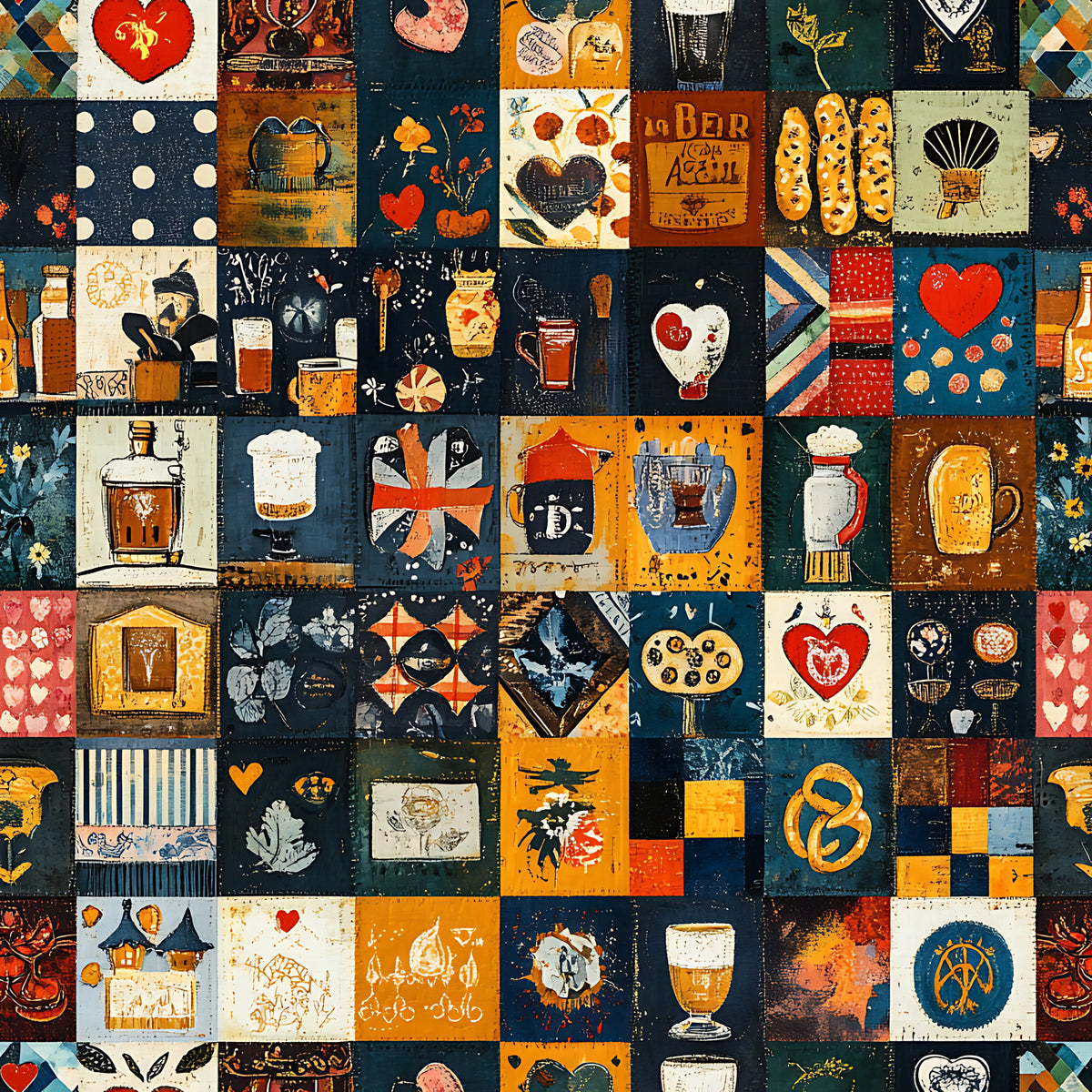 Oktoberfest Patch Quilt Sampler Pattern 20 Quilting Cotton Fabric
