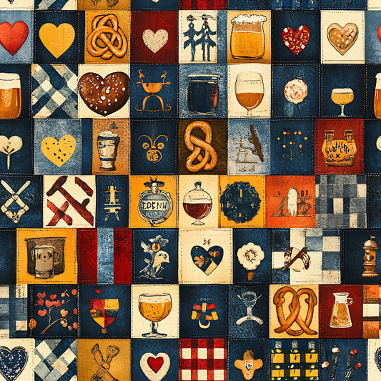 Oktoberfest Patch Quilt Sampler Pattern 5 Quilting Cotton Fabric