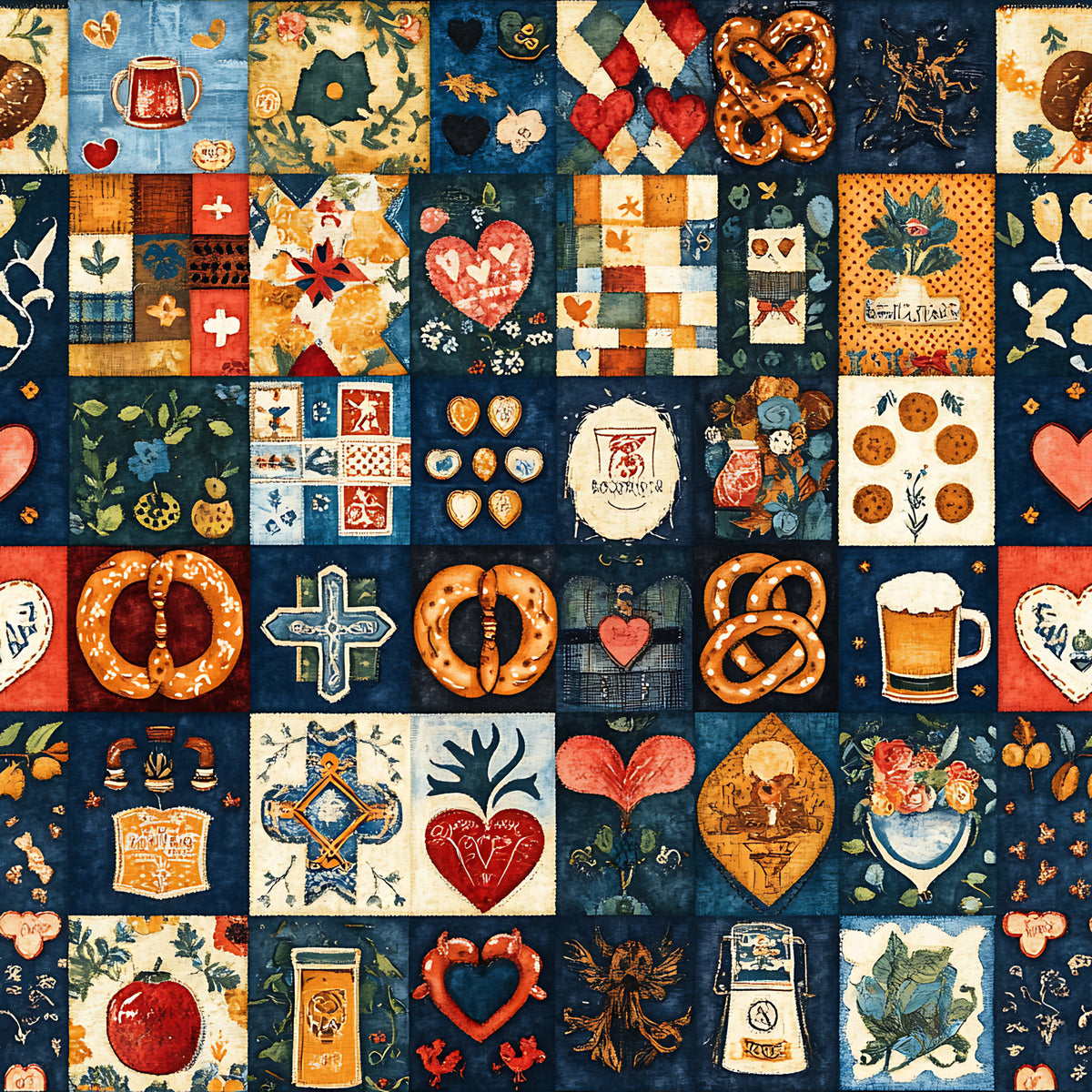 Oktoberfest Patch Quilt Sampler Pattern 6 Quilting Cotton Fabric