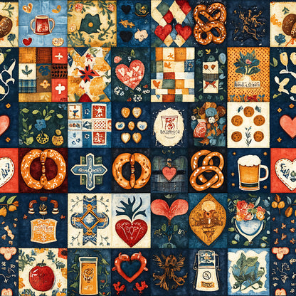 Oktoberfest Patch Quilt Sampler Pattern 6 Quilting Cotton Fabric