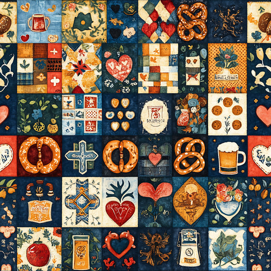 Oktoberfest Patch Quilt Sampler Pattern 6 Quilting Cotton Fabric