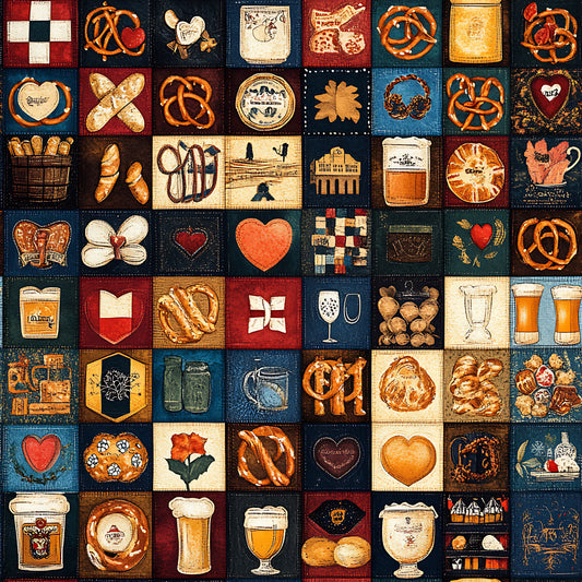 Oktoberfest Patch Quilt Sampler Pattern 7 Quilting Cotton Fabric