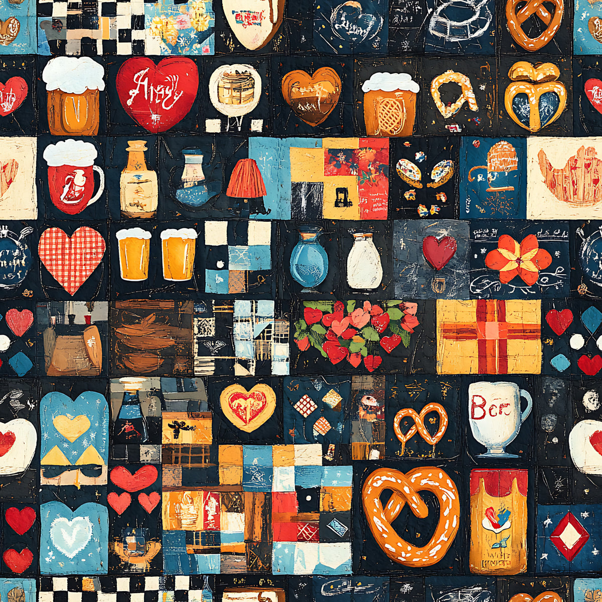 Oktoberfest Patch Quilt Sampler Pattern 8 Quilting Cotton Fabric