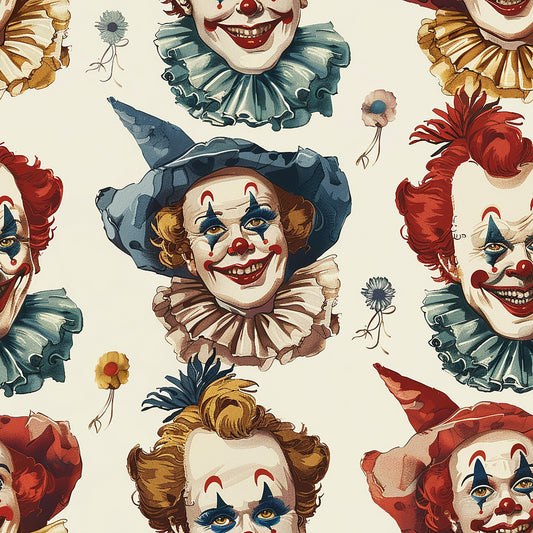 Old Timey Clown Pattern 1 Quilting Cotton Fabric