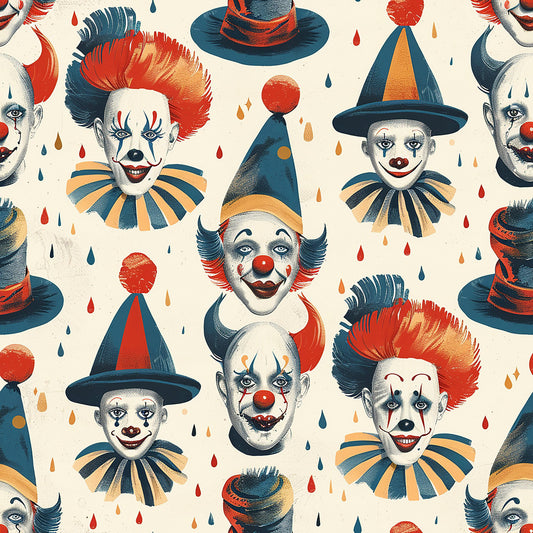 Old Timey Clown Pattern 7 Quilting Cotton Fabric
